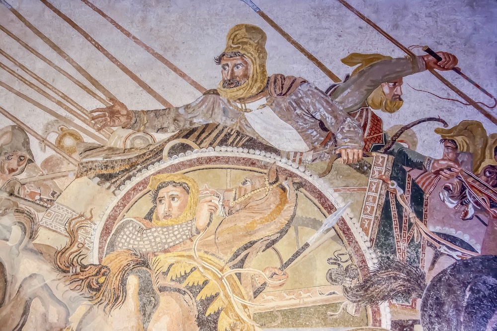 Mosaic by Alexander the Great from Pompeii excavations Details of the Mosaic by Alexander the Great from Pompeii