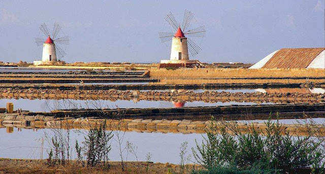 The salt pans in Marsala, Sicily